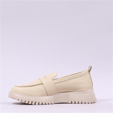 Wonders Flexfly Slip On Chunky Loafer - Cream Leather